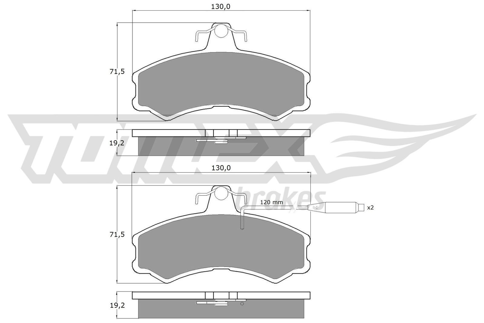 Obrázok Sada brzdových platničiek kotúčovej brzdy TOMEX Brakes  TX1046